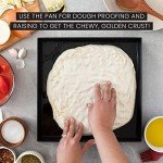 Chef Pomodoro Sicilian Deep Dish Square Pizza Pan, 13.2 x 13.2 x 1.5 Inch, Non-stick Aluminum, Focaccia Crust, Dough Pre-Seasoned Bakeware Kitchenware