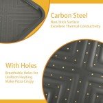 QTLCOHD 3 Pack Nonstick Square Pizza Pans 14 Inch Pizza Pan for Oven Carbon Steel Pizza Pan with Holes for Baking Pizza