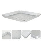 YARDWE Pizza Bakeware, Perforated Aluminum Sheet Pan 12 Inch Pizza Tray Pizza Pan with Holes Square Nonstick Bakeware for Oven Baking Pizza, French Fries