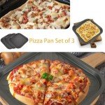 QTLCOHD 3 Pack Nonstick Square Pizza Pans 14 Inch Pizza Pan for Oven Carbon Steel Pizza Pan with Holes for Baking Pizza