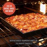 Chef Pomodoro Sicilian Deep Dish Square Pizza Pan, 13.2 x 13.2 x 1.5 Inch, Non-stick Aluminum, Focaccia Crust, Dough Pre-Seasoned Bakeware Kitchenware