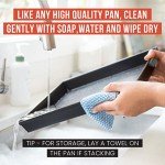 Chef Pomodoro Sicilian Deep Dish Square Pizza Pan, 13.2 x 13.2 x 1.5 Inch, Non-stick Aluminum, Focaccia Crust, Dough Pre-Seasoned Bakeware Kitchenware