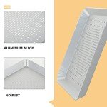 YARDWE Pizza Bakeware, Perforated Aluminum Sheet Pan 12 Inch Pizza Tray Pizza Pan with Holes Square Nonstick Bakeware for Oven Baking Pizza, French Fries