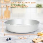 Hisencn Chicago Style Deep Dish Pizza Pan 12 Inch, Round Hard Anodized Aluminum Pizza Pan for Oven, Pre-Seasoned Non-Stick Baking Kitchenware Pizza Pans