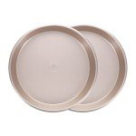 Ultra Cuisine 2 Piece Stone Deep Dish Pizza Pan Tortilla Pan - Detroit Style Pizza Pans - Carbon Steel Pizza Baking Pan - Cast Iron Pizza Pans Replacement - 12.7” x 1.5” Round Pizza Pans