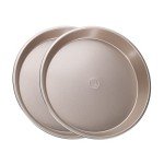 Ultra Cuisine 2 Piece Stone Deep Dish Pizza Pan Tortilla Pan - Detroit Style Pizza Pans - Carbon Steel Pizza Baking Pan - Cast Iron Pizza Pans Replacement - 12.7” x 1.5” Round Pizza Pans