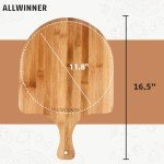 ALLWINNER Pizza Peel 12 Inch, 2 Pack Bamboo Pizza Paddle, Wooden Pizza Peels for Making Pizza, Pizza Bread Pie Cutting Board for Kitchen