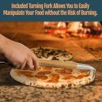 ILLIZONA Pizza Peel Turner Fork Set, Folding Acacia Wooden Pizza Paddle, Pizza Oven Accessory, Pizza Turner, Pizza Spinner, Pizza Making Kit for Kitchen & Pizza Making Accessories for Homemade Pizzas