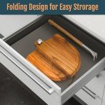 ILLIZONA Pizza Peel Turner Fork Set, Folding Acacia Wooden Pizza Paddle, Pizza Oven Accessory, Pizza Turner, Pizza Spinner, Pizza Making Kit for Kitchen & Pizza Making Accessories for Homemade Pizzas