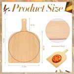 4 Pcs Wood Pizza Peel Wooden Pizza Paddle Natural Pizza Board with Handle Pizza Spatula Paddle Pizza Cutting Board for Restaurant Baking Homemade Pizza and Bread Cutting Fruit Vegetables Cheese