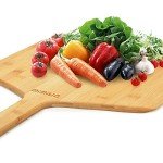 Mimiuo Natural Bamboo Pizza Peel - 12 Inch Wooden Pizza Spatula for Baking Homemade Pizza Bread and Cutting Fruit Vegs