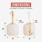 Chef Pomodoro Aluminum Metal Pizza Peel with Foldable Wood Handle for Easy Storage, Pizza Spatula, Gourmet Luxury Pizza Paddle for Baking Homemade Pizza Bread (12 inch)