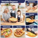 16" Wooden Pizza Peel by KitchenStar - Premium Acacia Wood Paddle Spatula for Oven, Large - Food Oil Processed Serving Board w Hanging Loop - Pizza Oven Accessories