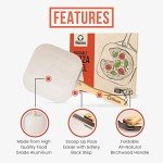 Chef Pomodoro Aluminum Metal Pizza Peel with Foldable Wood Handle for Easy Storage, Pizza Spatula, Gourmet Luxury Pizza Paddle for Baking Homemade Pizza Bread (12 inch)