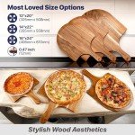 16" Wooden Pizza Peel by KitchenStar - Premium Acacia Wood Paddle Spatula for Oven, Large - Food Oil Processed Serving Board w Hanging Loop - Pizza Oven Accessories