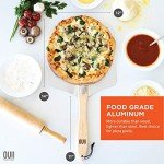 OUII Pizza Peel with Cutter - 12 x 14-inch Metal Turning Peel, 14'' Pizza Cutter with Blade Cover - Premium Pizza Spatula Paddle, Pizza Oven Accessories Compatible with Ooni, Blackstone, Gozney