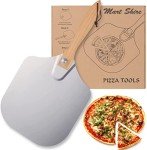 MartShire Pizza Peel - 12X14 Inch Aluminium Pizza Shovel - 12 Inch Long Foldable Wooden Handle Pizza Paddle - Homemade Baking of Bread Cakes & Pizza