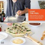 OUII Pizza Peel with Cutter - 12 x 14-inch Metal Turning Peel, 14'' Pizza Cutter with Blade Cover - Premium Pizza Spatula Paddle, Pizza Oven Accessories Compatible with Ooni, Blackstone, Gozney