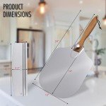 PIZALAA Pizza Peel (12" x 14") Inch with Pizza Cutter Rocker Blade - Aluminium Pizza Paddle with Foldable Wooden Handle for Easy Storage