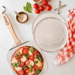 Chef Pomodoro Aluminum Metal Pizza Peel with Foldable Wood Handle for Easy Storage, Pizza Spatula, Gourmet Luxury Pizza Paddle for Baking Homemade Pizza Bread (12 inch)