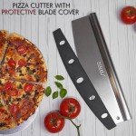 PIZALAA Pizza Peel (12" x 14") Inch with Pizza Cutter Rocker Blade - Aluminium Pizza Paddle with Foldable Wooden Handle for Easy Storage