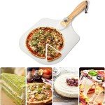 MartShire Pizza Peel - 12X14 Inch Aluminium Pizza Shovel - 12 Inch Long Foldable Wooden Handle Pizza Paddle - Homemade Baking of Bread Cakes & Pizza