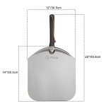 Q Pizza Aluminium Pizza Peel for 13" Pizza - 12 x 14 inch Metal Pizza Turning Paddle for Grill Oven - Pizza Spatula for Baking Bread Pastry Dough Pie & Cake, Pizza Accessory