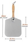 MartShire Pizza Peel - 12X14 Inch Aluminium Pizza Shovel - 12 Inch Long Foldable Wooden Handle Pizza Paddle - Homemade Baking of Bread Cakes & Pizza