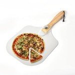 MartShire Pizza Peel - 12X14 Inch Aluminium Pizza Shovel - 12 Inch Long Foldable Wooden Handle Pizza Paddle - Homemade Baking of Bread Cakes & Pizza