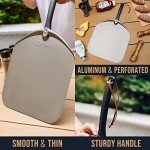 Q Pizza Aluminium Pizza Peel 14 x 16 inch, Extra Large Metal Pizza Turning Paddle Pizza Oven Accessory, Pizza Spatula for Grill Oven Baking Bread Pastry Dough Pie Cake, Easy Storage & Clean