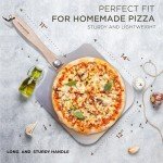KITCHUS MOON Pizza Peel 12 inch - 12” x 14” Aluminum Metal Pizza Peel with 14 inch Stainless Steel Pizza Cutter Rocker, Pizza Paddle with Folding Handle