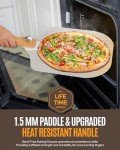KLYRO Pizza Peel Aluminum Pizza Spatula Set, 12 x 14 Inch Metal Pizza Paddle with Foldable Wooden Handle, Pizza Rocker Cutter, Pizza Server, Pizza Oven Accessories for Baking Homemade Pizza Bread