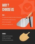 Pizza Peel Aluminum Pizza Spatula, Mooues 12 inch Metal Pizza Paddle(12"x 14")with Rocker Cutter Foldable Wood Handle, [Storage bag included], for Family Pizza Oven Baking Pizza, Dough, Bread & Pastry