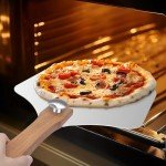 Pizza Peel Aluminum Pizza Spatula,12x 14" Metal Pizza Paddle with Foldable Wooden Handle,Pizza Rocker Cutter,Pizza Server,for Pizza Oven(Gift-Ready)