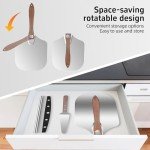 Pizza Peel Aluminum Pizza Spatula,12x 14" Metal Pizza Paddle with Foldable Wooden Handle,Pizza Rocker Cutter,Pizza Server,for Pizza Oven(Gift-Ready)