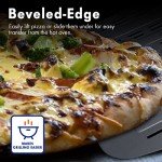 Newmeto Pizza Peel, 12 Inch Perforated Pizza Peel, Professional Aluminum Pizza Paddle, Restaurant Grade, Long Handle Non-Stick Metal Pizza Peel for Outdoor Pizza Oven