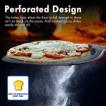 Newmeto Pizza Peel, 12 Inch Perforated Pizza Peel, Professional Aluminum Pizza Paddle, Restaurant Grade, Long Handle Non-Stick Metal Pizza Peel for Outdoor Pizza Oven