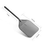 Karboby 14” Perforated Pizza Peel, Long Handle Hard Anodized Aluminum Pizza Peel, Extra Large Pizza Turning Peel, Professional Pizza Pizza Paddle, 34.8 inch overall