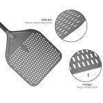 Karboby 14” Perforated Pizza Peel, Long Handle Hard Anodized Aluminum Pizza Peel, Extra Large Pizza Turning Peel, Professional Pizza Pizza Paddle, 34.8 inch overall