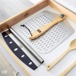 OUII Perforated Pizza Peel 12 x 14 Inch. - Aluminum Metal Spatula Paddle for Grill with Foldable Handle. Pizza Oven Accessories and Tools. Turning Peel, Bread, Pastry, Dough, Cake.
