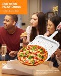 Perforated Pizza Peel 12-inch, Professional Nonstick Aluminum Metal Pizza Paddle Spatula, Heat-resistant Handle, Lightweight Pizza Peel Pizza Oven Accessories