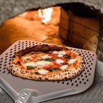 Karboby 14” Perforated Pizza Peel, Long Handle Hard Anodized Aluminum Pizza Peel, Extra Large Pizza Turning Peel, Professional Pizza Pizza Paddle, 34.8 inch overall