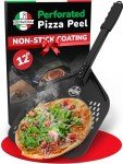 Senwosa Non-stick Pizza Peel 12 inch – Excellent Slide-Off & Easy Cleanup – Perforated Metal Base with Safe Ceramic Coating