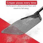 Senwosa Non-stick Pizza Peel 12 inch – Excellent Slide-Off & Easy Cleanup – Perforated Metal Base with Safe Ceramic Coating