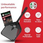 Senwosa Non-stick Pizza Peel 12 inch – Excellent Slide-Off & Easy Cleanup – Perforated Metal Base with Safe Ceramic Coating
