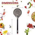TKC 12", 8" Perforated Pizza Peels - Professional Aluminum Pizza Turning peel - Long Handle Metal Pizza Spatula for Indoor and Outdoor - Lightweight Non-Stick Pizza Turner - Pizza Oven Accessories