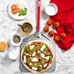 TKC Perforated Pizza Peel 14 Inch - Professional Aluminum Pizza Turning peel - Long Handle Metal Pizza Spatula for Indoor and Outdoor - Lightweight Non-Stick Pizza Turner - Ooni Pizza Oven Accessories