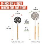 Chef Pomodoro Pizza Turning Peel Aluminium with Wood Handle for Easy Storage, Perforated Pizza Peel Turner, Gourmet Luxury Pizza Paddle for Baking Homemade Pizza Bread, Pizza Turner (7-Inch)