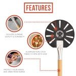 Chef Pomodoro Pizza Turning Peel Aluminium with Wood Handle for Easy Storage, Perforated Pizza Peel Turner, Gourmet Luxury Pizza Paddle for Baking Homemade Pizza Bread, Pizza Turner (7-Inch)