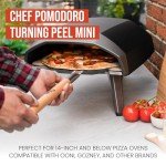 Chef Pomodoro Pizza Turning Peel Aluminium with Wood Handle for Easy Storage, Perforated Pizza Peel Turner, Gourmet Luxury Pizza Paddle for Baking Homemade Pizza Bread, Pizza Turner (7-Inch)